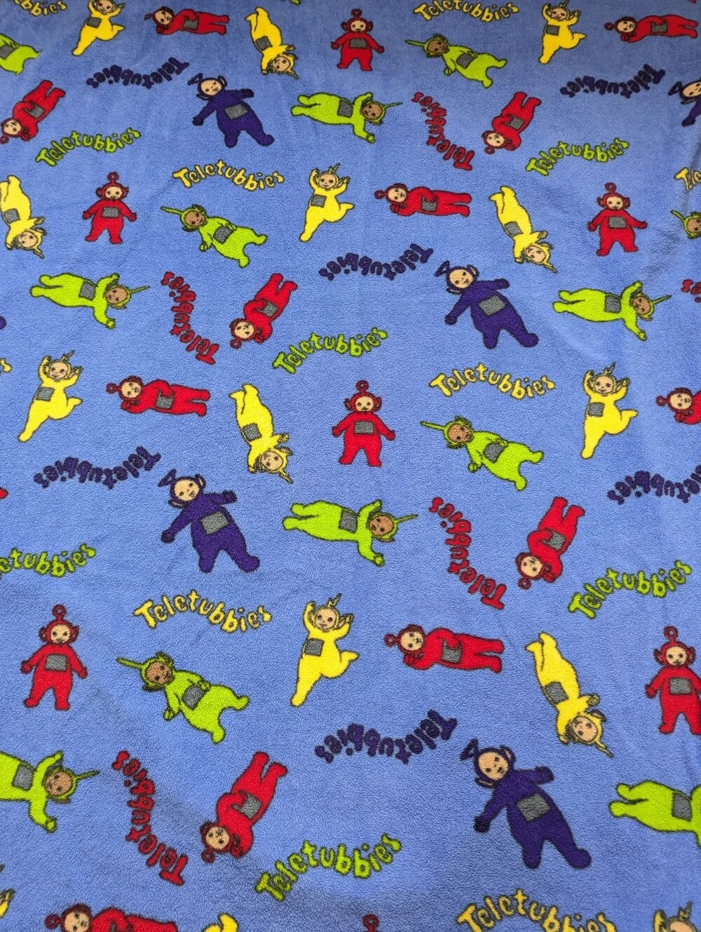Vintage 90s Teletubbies Fleece Throw Blanket 58